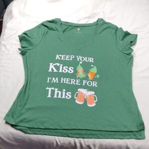 Keep Your Kiss Women's V- Neck T Shirt Size Large